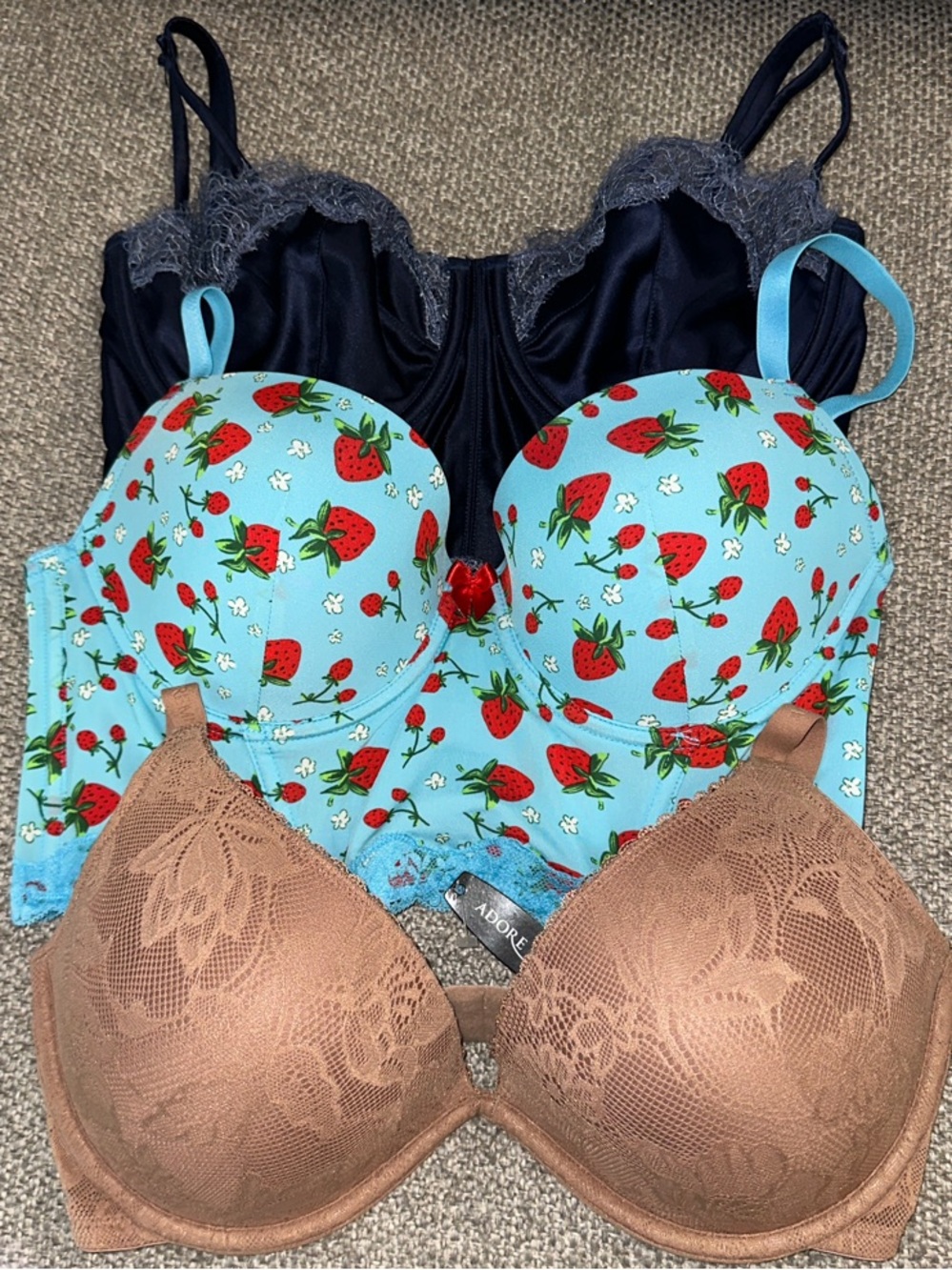 2 Adore Me and 1 Victoria’s Secret 34D bras
